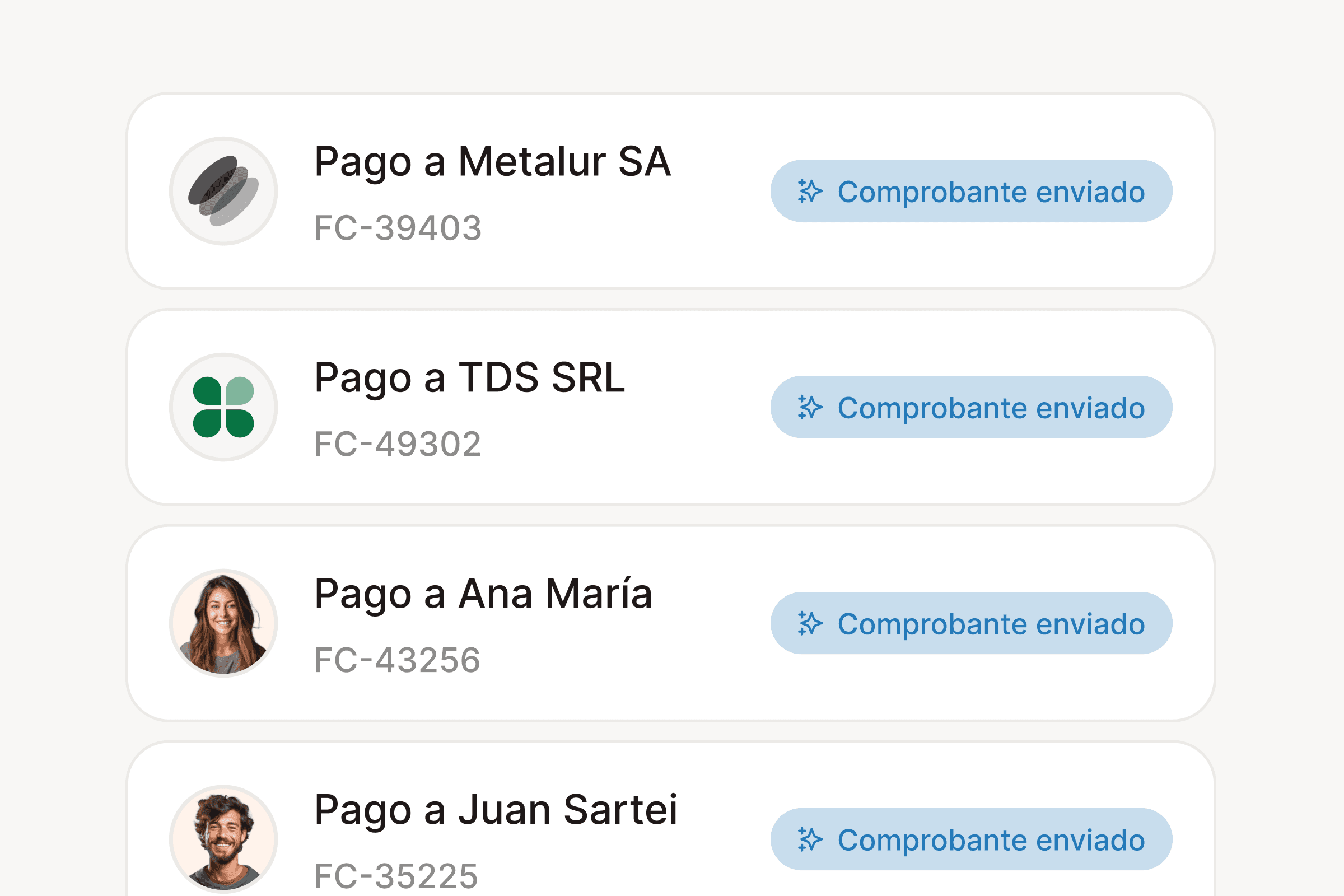 Comprobantes automáticos